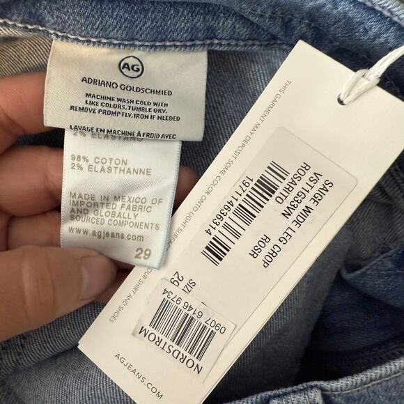 AG Saige Wide Leg Crop With Panel Mid-Rise Paneled Fit In Rosarito, 29 - Picture 5 of 6